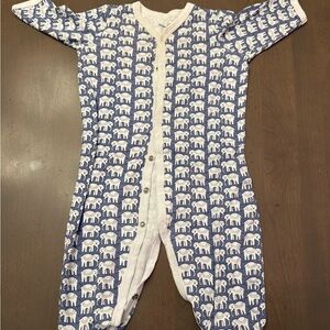 Roller Rabbit Cream and Blue Baby Onesie 6-9 Months